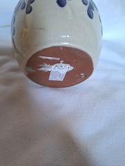 Contemporary Mexican Style Small Vase Blue Tan And Brown