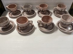 Western Cowboy Vaquero Handmade Painted Tea Cup, Saucer Hecho en Mexico Terrajal
