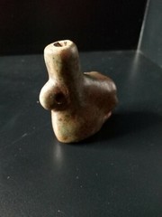 Death Whistle, Loud, Green, Small, Real, Aztec, Maya, Original, Hand Crafted.