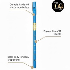 Blue Whistle Tube – Fun & Colorful Tin Whistle – Key of D – Irish & Internati…