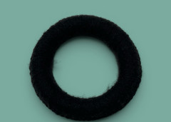 1 Mata Ortiz Pottery Olla Rings Hand Made Mexican Clay Black Yarn Mexico 3″