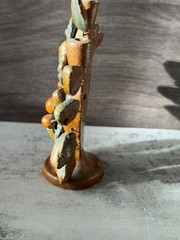 Vintage Mexican Tree of Life Candelabra Handmade Folk Art Terracotta Pottery 5″