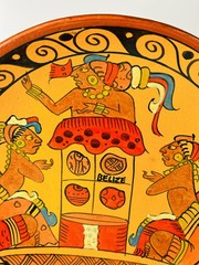 1994 MAYAN BELIZE HANDMADE POTTERY FOLK ART DECOR TRIBAL PLATE Signed By Artist