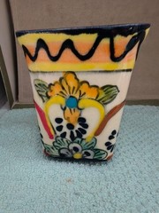 Colorful Mexican Talavera Planter Pot/Pencil Holder