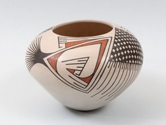 Mata Ortiz Pottery Zulema Quezada Vase Pot 6″ Mid Century Modern Abstract Fish