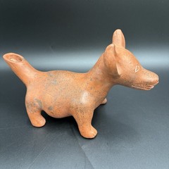 Mexican Handmade Dog Figurine Red Clay Pottery Colima Culture
