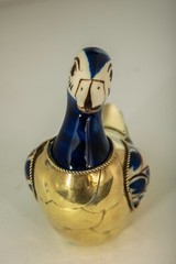 Duck Figurine VTG from Tonala Mexico Ceramic and Brass 4 Inches Tall Good Cond.