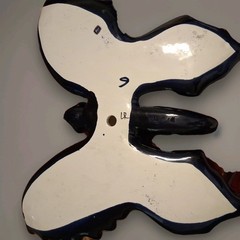 MEXICAN TALAVERA POTTERY BUTTERFLY WALL DECOR, HAND PAINTED.