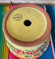 Lg Mexican Ceramic Flower Pot Planter Folk Art Pottery Handmade Talavera L#14