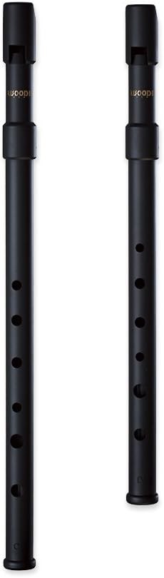 Smartwoodi Wi-921 Wi-922 Set Of 2 Irish Whistle Matte Black Key Of C & Key Of D