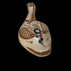 🦆 VTG Mexican Tonalá Pottery Duck Hand-Painted Folk Art Sculpture Signed 12″