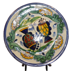 Talavera Rea Mexico Hand Painted Mullticolored Fish Round Platter Mexico