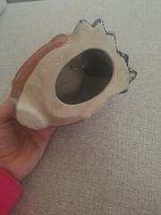 Vintage Folk Art Bird Pottery Ashtray Goofy Tabletop