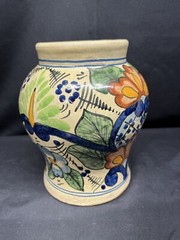 A Beautiful Vintage MCM Signed Casai Mexico 8” Pottery Vase Hand Painted