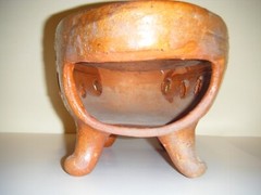 Vintage Terra Cotta Glazed Red Clay Mexican Tabletop Food Warmer