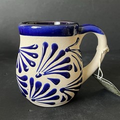 Ceramex Pottery Brand Blue Mug Handmade & Painted in Mexico New With Tags