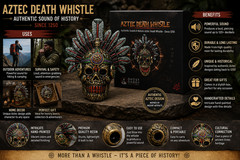 Aztec Screaming Death Whistle: Large 7″ Tall 126+ Decibels Loudest Authentic Hum