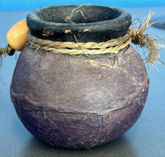 4 Multi Color Pot – Leather Covered Terracotta Mexican Pot ~JJ