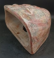 Vintage Terra Cotta Folk Art “Luna Y Casa”, Hand-Thrown Organic Modern Pocket