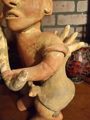 14″ Western Mexico Pre-Classic Style Reproduction Clay Warrior Figure (Modern)