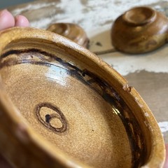 Vtg Mexican Red Ware Individual Pottery Bowl 4.25” Dia Handmade Painted Set 6