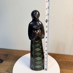 Vtg Oaxaca Mexico Black Pottery Folk Art Sculpture Woman Manuel Felguerez Style