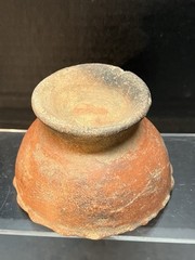 Mayan PreColumbian Red Glazed Pottery Cup 600-900 A.D. Solid Artifact