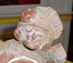 MUSEUM QUALITY PRE COLUMBIAN MAYAN CEREMONIAL REDWARE POTTERY BOWL ARTIFACT FACE