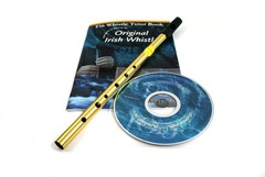 Feadog Brass D Irish Whistle, Tutor Book, CD, Penny, Tinwhistle, 6 Hole