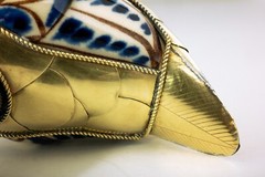 Duck Figurine VTG from Tonala Mexico Ceramic and Brass 4 Inches Tall Good Cond.