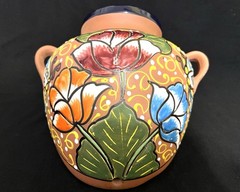 MEXICAN TALAVERA POTTERY BEAN POT STYLE PLANTER