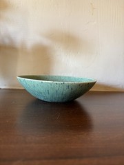 Felix Tissot Mexico Desert Gem Stone Green Speckled 6.5” Bowl 2” High