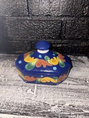 Trinket box Pottery from Mexico By Art Soly Mar. Vibrant Tones w/Classic Look