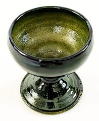 4 MEXICO OAXACA FOLK ART LOZA VERDE GREEN GLAZED CERAMIC MEZCAL COPITA CUP GLASS
