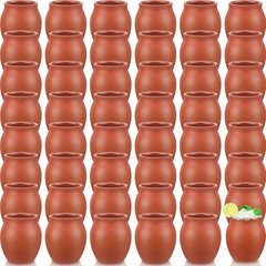 48 Pcs Cantaritos De Barro 3 Oz Mini Mexican Clay Cups, Handmade Style Pottery S