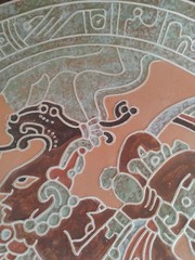 Classic Maya or Aztec Folk Art Reproduction Plate Wall Art 11.75in B4