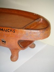 Vintage Terra Cotta Glazed Red Clay Mexican Tabletop Food Warmer