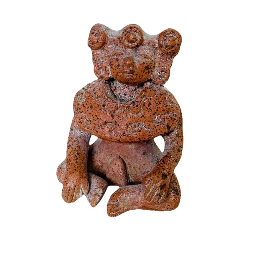 Small Modern Mexican Pottery Seated Figurine