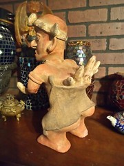 14″ Western Mexico Pre-Classic Style Reproduction Clay Warrior Figure (Modern)