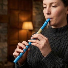 Blue Whistle Tube – Fun & Colorful Tin Whistle – Key of D – Irish & Internati…