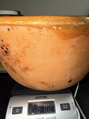 X-LARGE Atq/Vtg Puebla Ware Red Terracotta Pot Bowl With Handles Estate Find