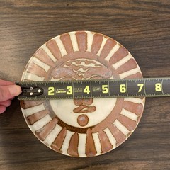 Vintage KEN EDWARDS Sun Trivet Palomar Mexico 7″ Round Folk Art Ceramic Pottery