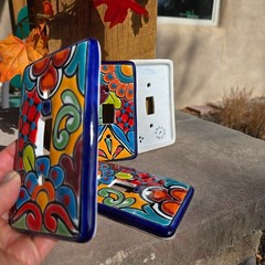 Mexican Talavera pottery Single Toggle light switch Cover Folk Art