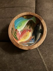Whimsical Tabletop Gallery Talavera Colorfully Hand Painted Fish Bowl