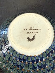 EL PALOMAR MEXICO NAVY GREEN VASE 6” X 6”
