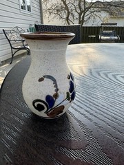 Vintage Handmade Tonala Mexican Folk Art Pottery Sandstone 4 Inch Vase