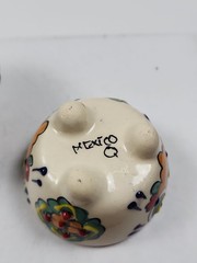 Signed Mexico Q Pottery Bowl Dipping Sauce Hand Painted 2.25″ Set of 4