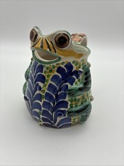 GTO Gorky Gonzales Mexican Folk Art Frog Creamer Pitcher Blue Green 5.25×6