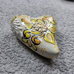 Talavera Heart Wall Decor Mexican Pottery Art Hand Painted 5.5 X 5 x 2 In