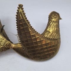 Embossed pressed brass flying bird dove 3D hanging folk art 12″ x 6″ x 7″